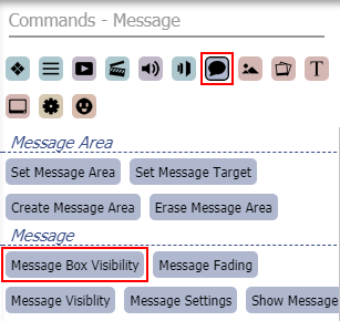 Visal Novel Maker. Message Box Visibility